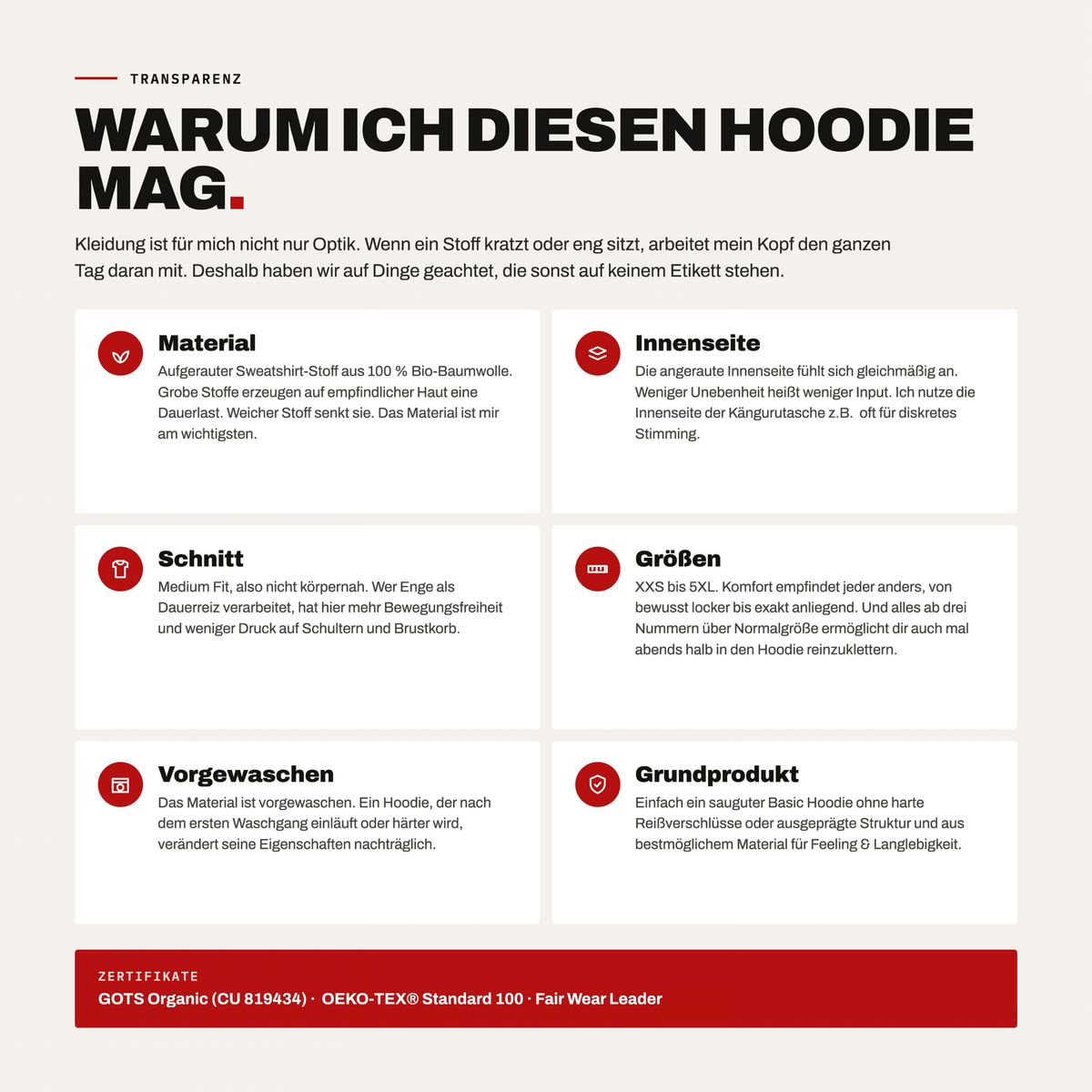 Bio-Hoodie „Klimawandel ≠ Klimakrise“ von den Wochenendrebellen in Natural Raw – Produktbild 5 von 11
