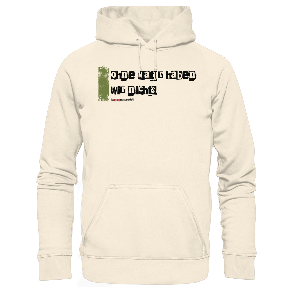 Bio-Hoodie „Ohne Natur haben wir nichts“ von den Wochenendrebellen in Natural Raw – Produktbild 6 von 12